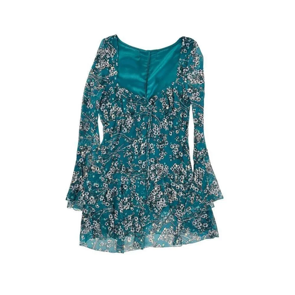 House of‎ Harlow 1960 x REVOLVE Vaida Mini Dress in Teal Floral Multi